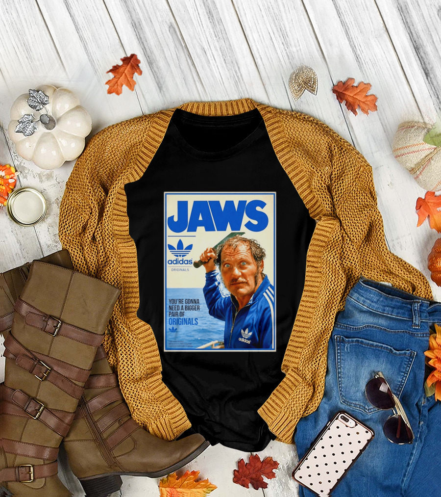Jaws Adidas Originals You're Gonna Need a Bigger Pair Quint Machete T-Shirt