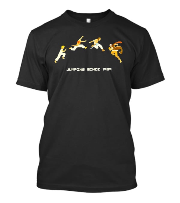 Jumping Since 1989 Retro Arcade Pixel Characters T-Shirt