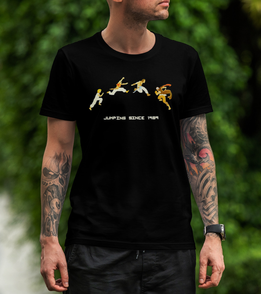 Jumping Since 1989 Retro Arcade Pixel Characters T-Shirt