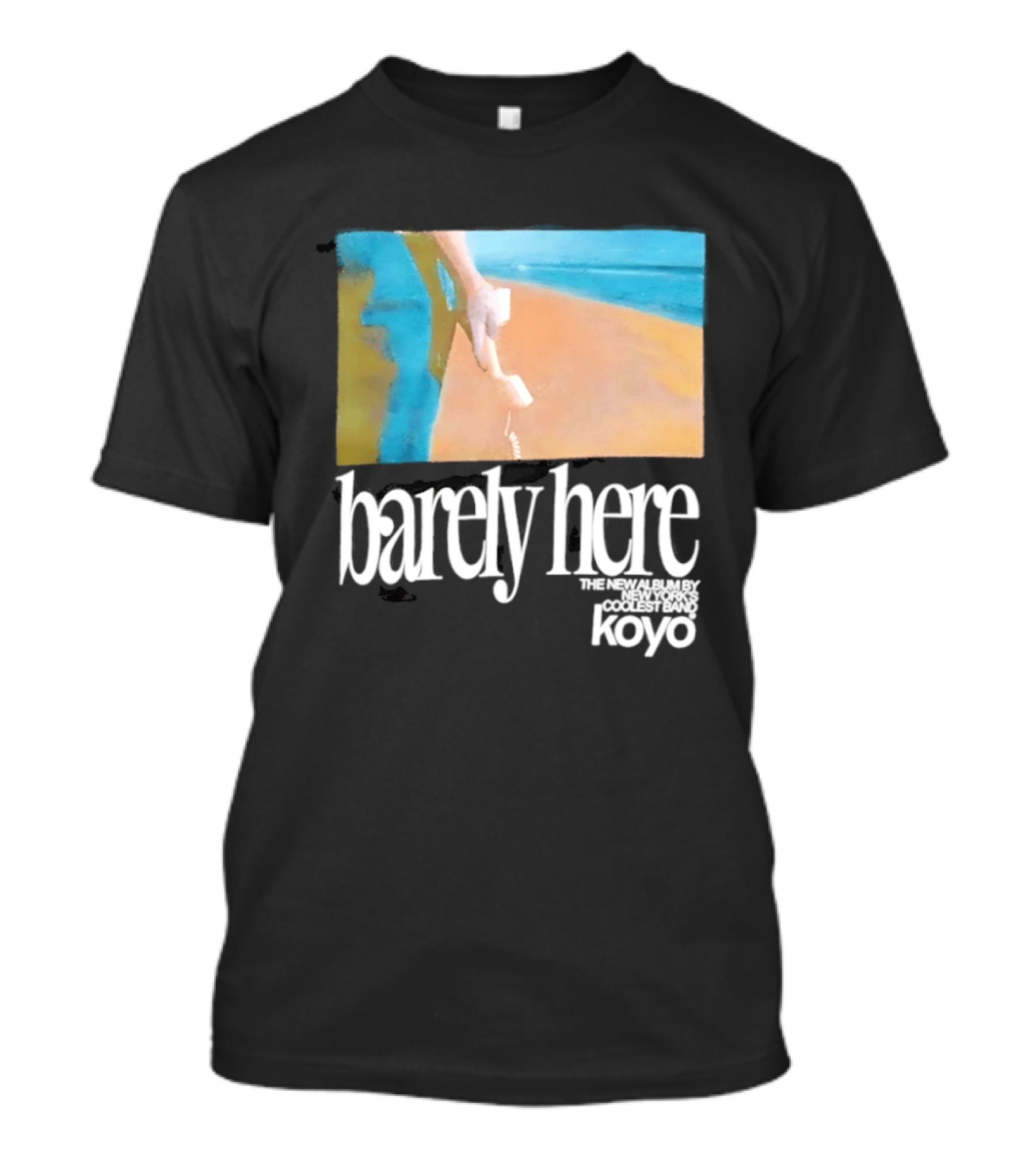 Koyo Barely Here Album Cover Art Beach Scene With Telephone T-Shirt