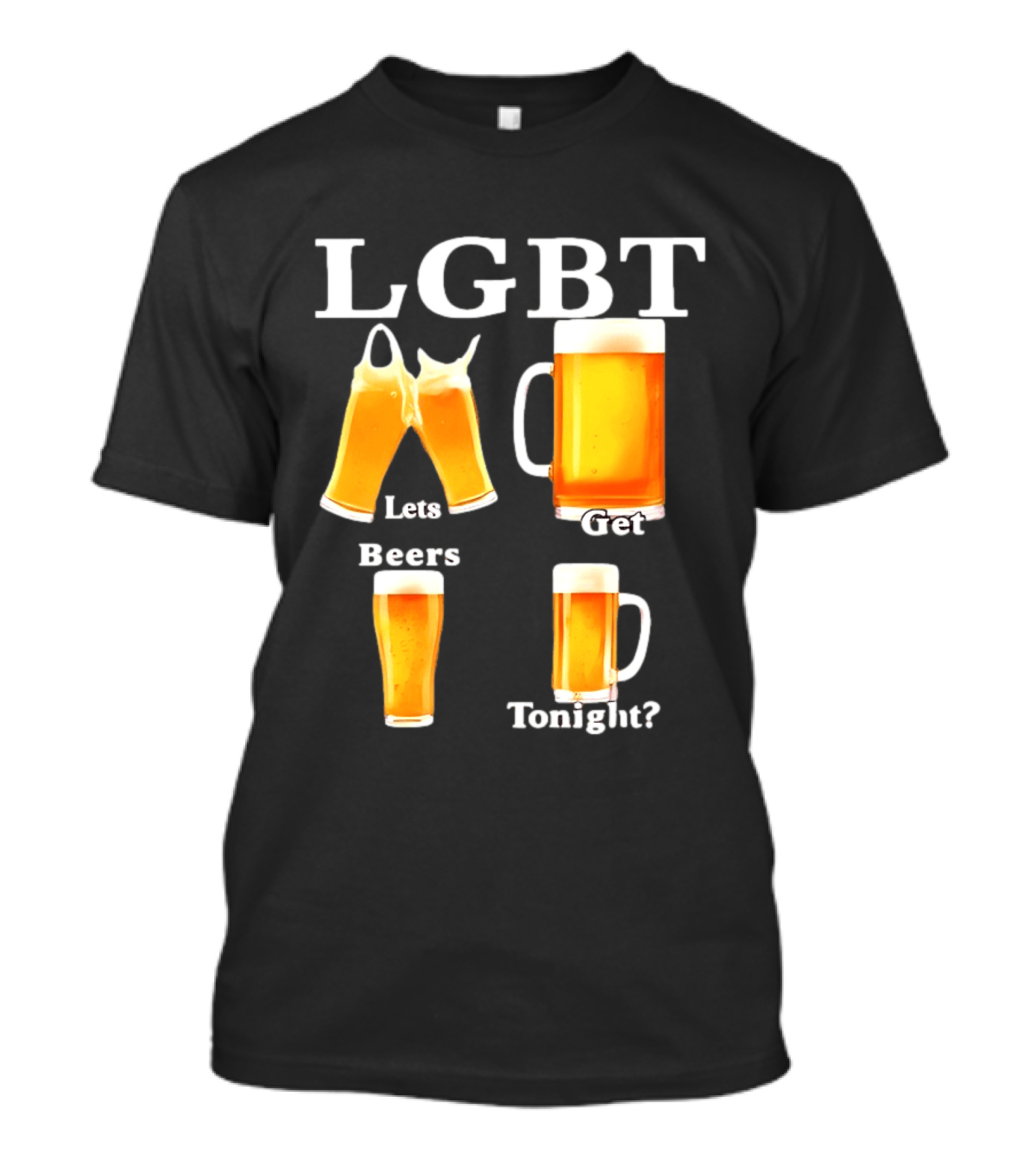 LGBT Lets Get Beers Tonight Beer Drinking Humor T-Shirt