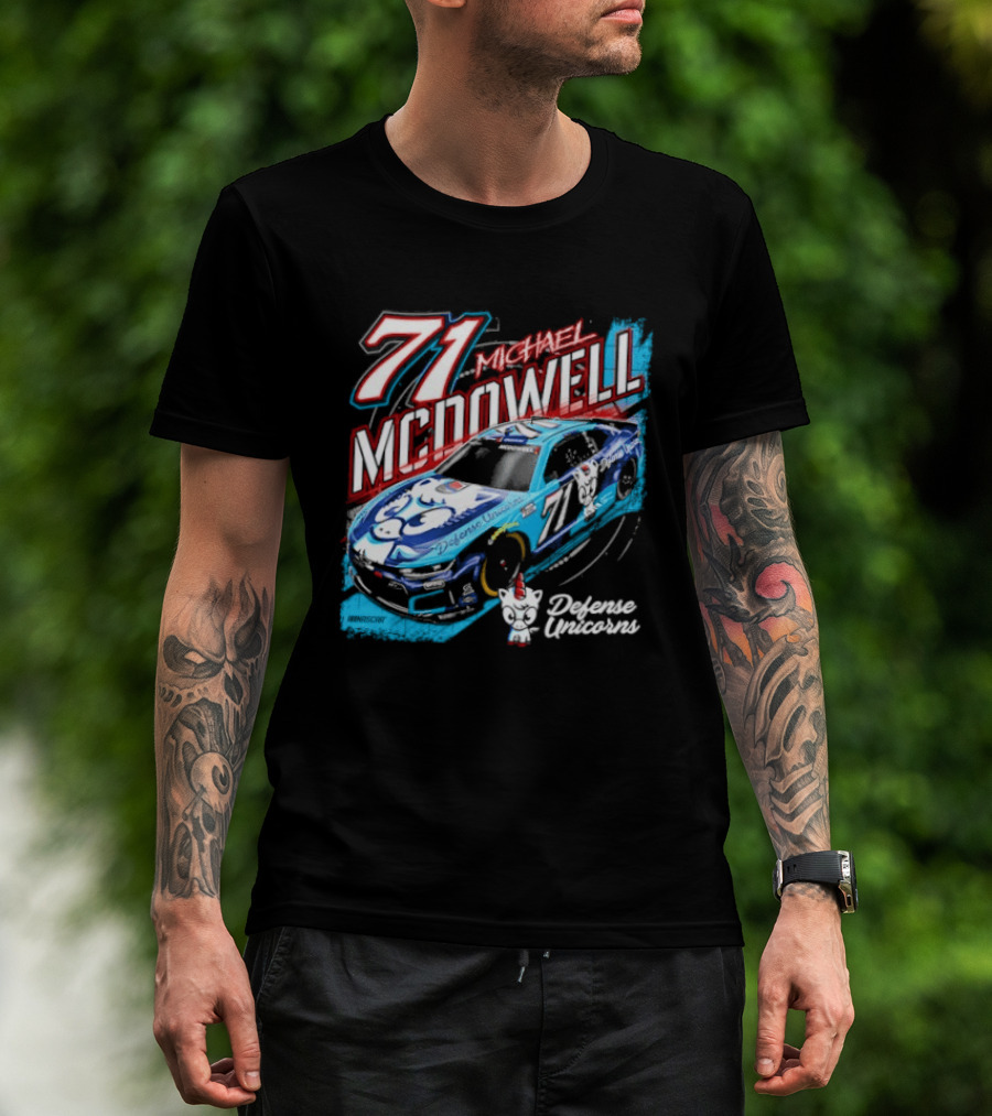 Michael McDowell 71 NASCAR Defense Unicorns Phoenix Performance T-Shirt
