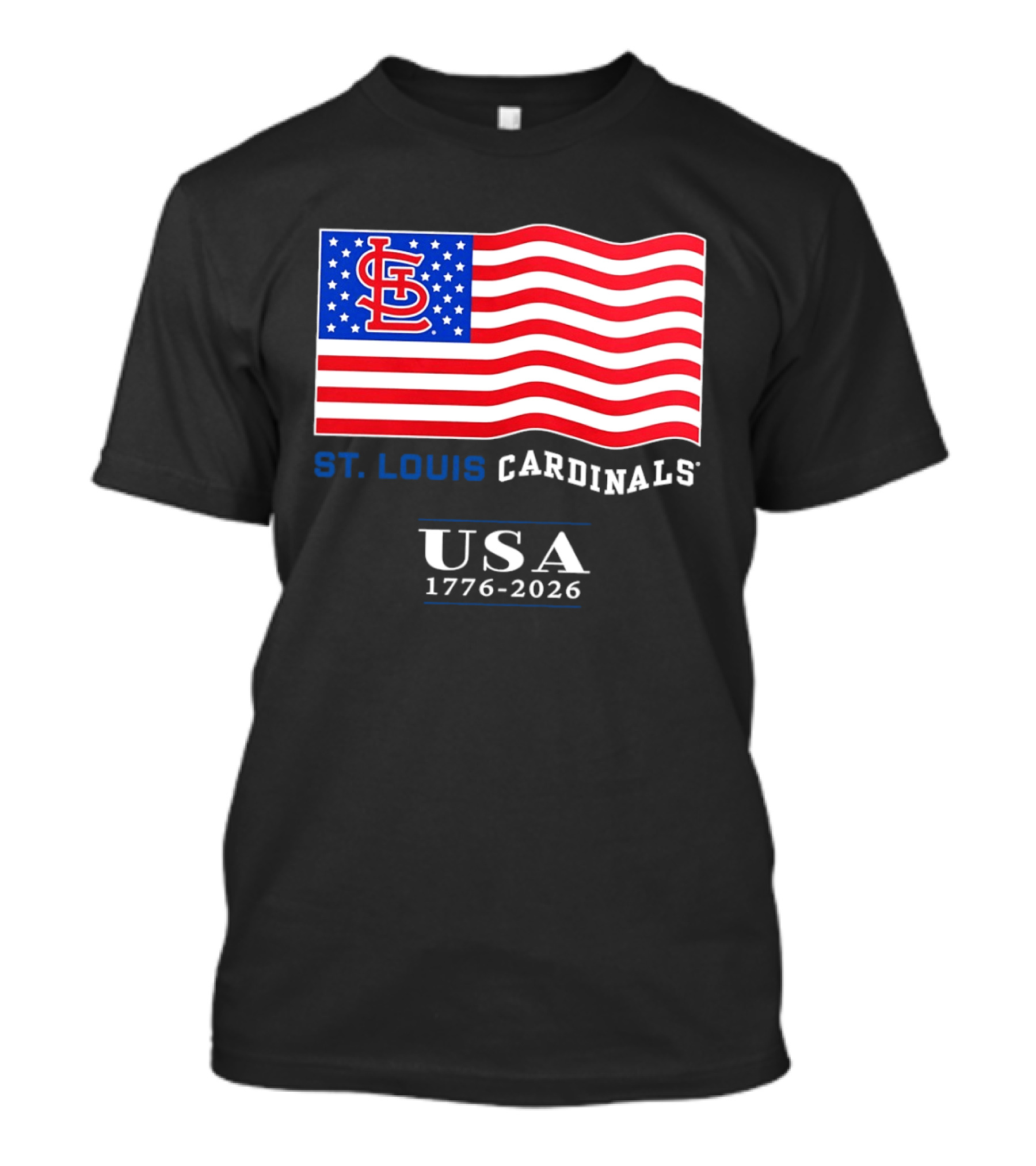 St Louis Cardinals American Flag USA 1776 2026 MLB Baseball T-Shirt