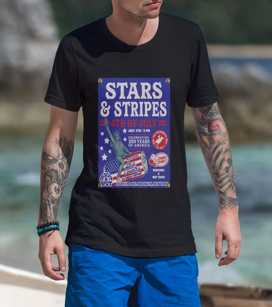Stars & Stripes 4th Of July Celebration 250 Years Of America Brooklyn Event 2026 T-Shirt