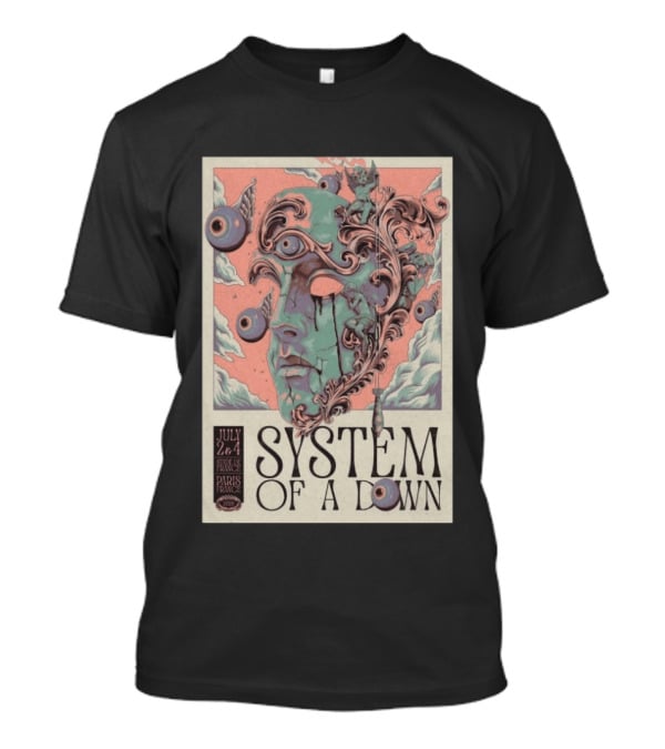 System Of A Down July 2 4 2026 Stade De France Paris Surreal T-Shirt