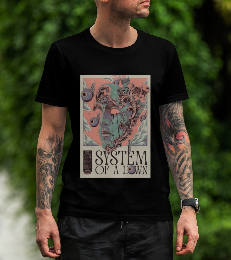 System Of A Down July 2 4 2026 Stade De France Paris Surreal T-Shirt