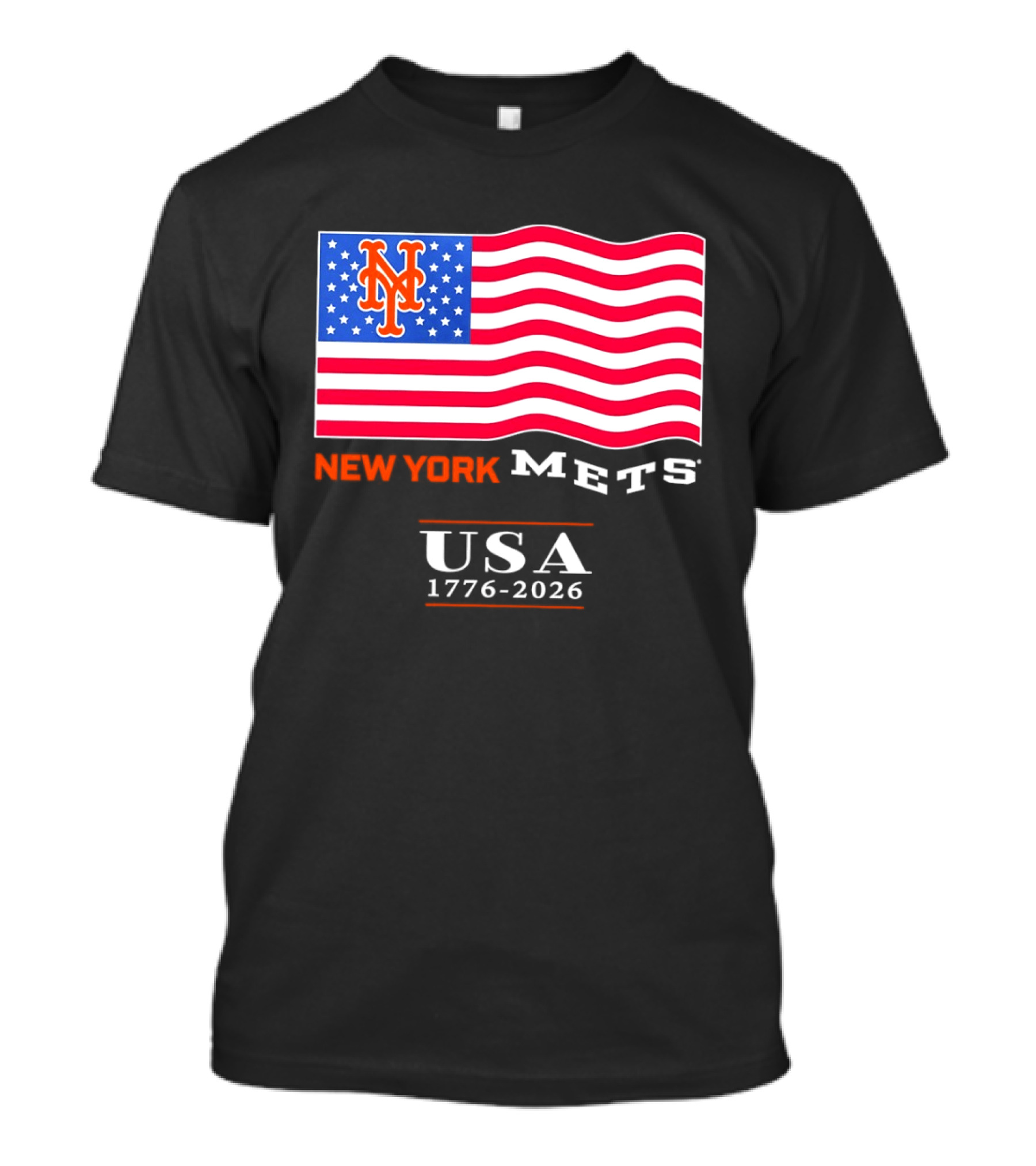 New York Mets American Flag USA 1776 2026 MLB T-Shirt