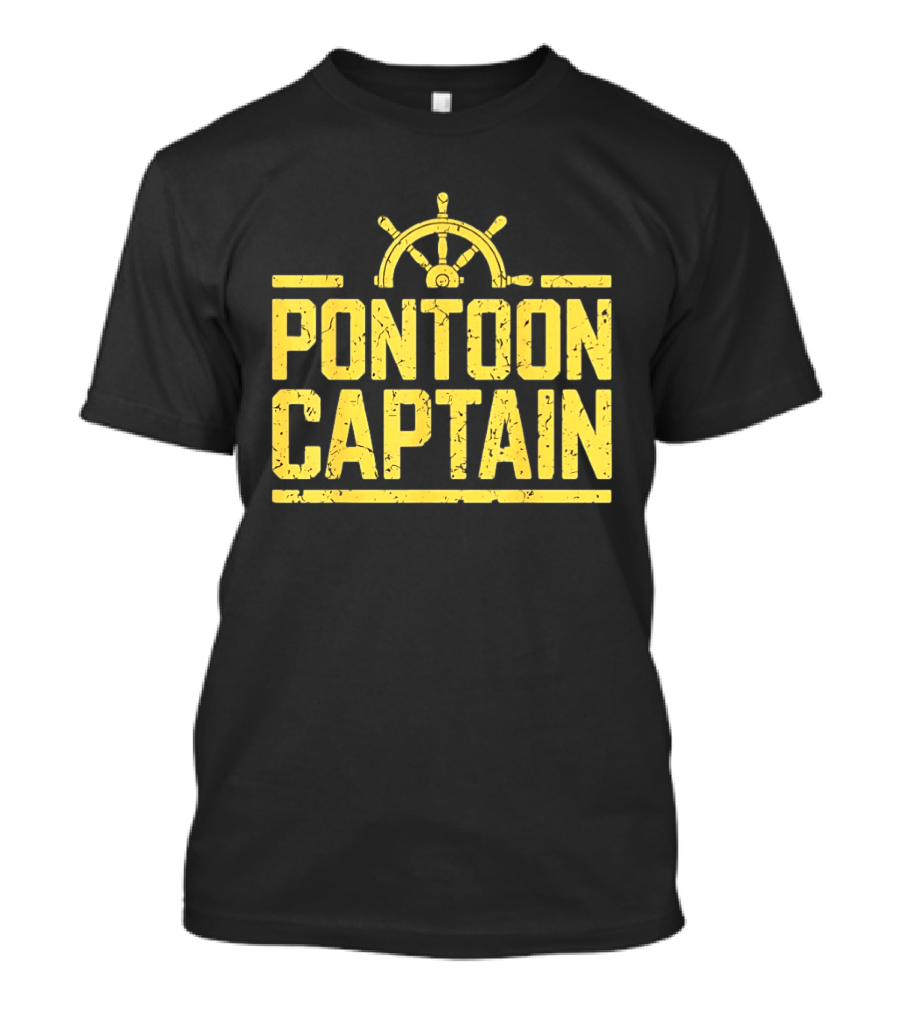 Pontoon Captain Ship Wheel Nautical Boating Adventure T-Shirt