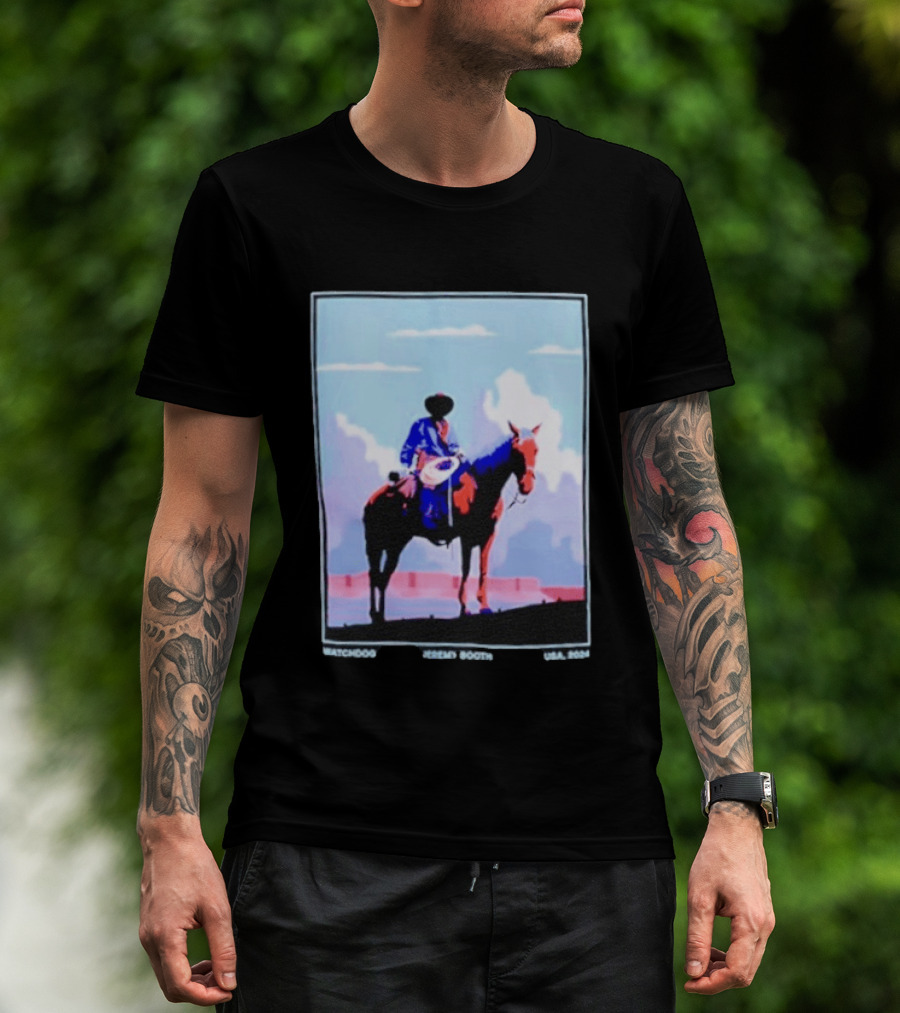 Dog Cowboy By Jeremy Booth USA 2024 T-Shirt