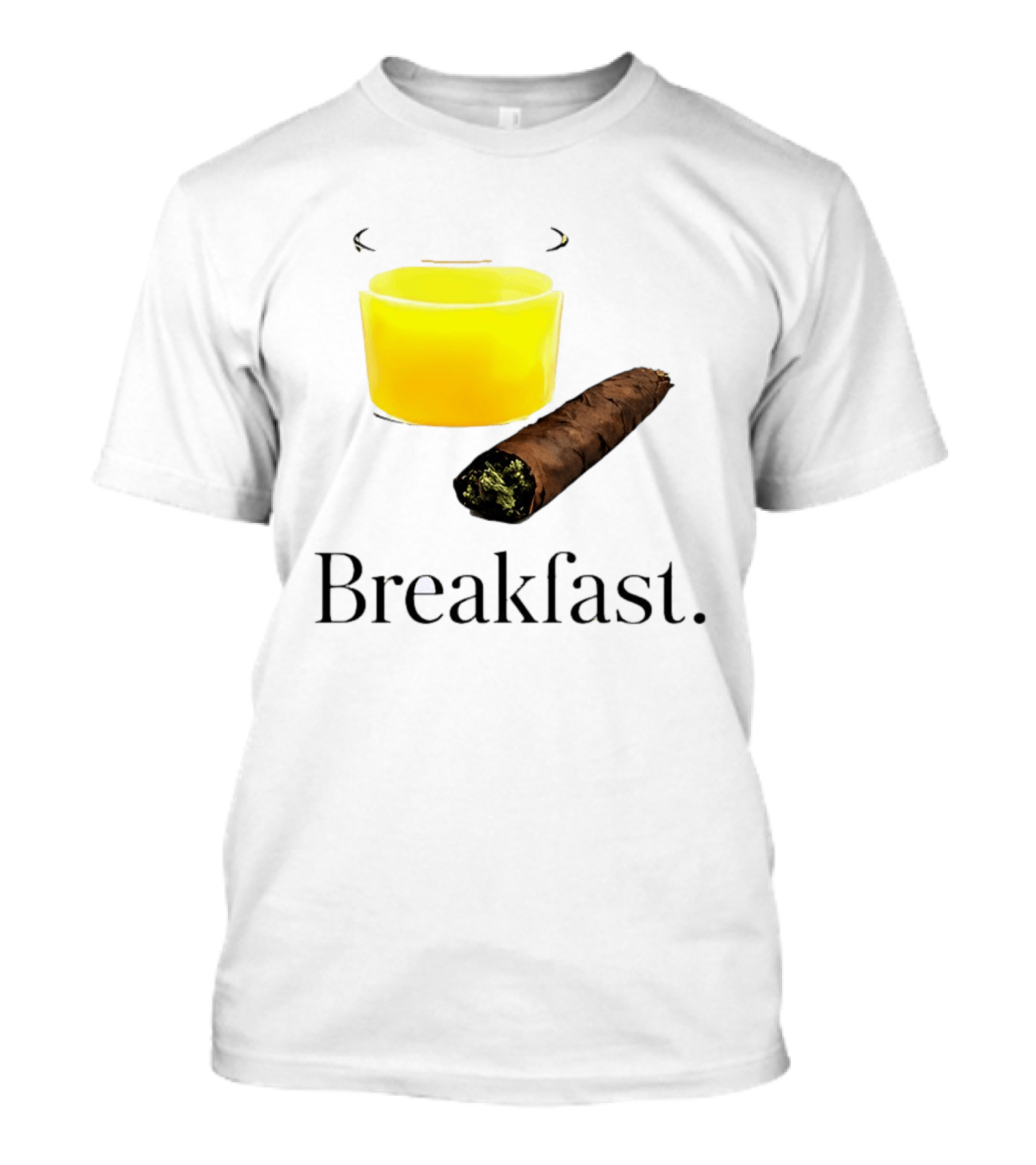 Breakfast Juice And Blunt Retro Humor With Glass And Cigar T-Shirt