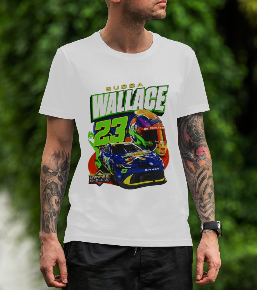 Bubba Wallace 23 Collect The Best Upper D.E.C.K Racing Helmet And Camry T-Shirt