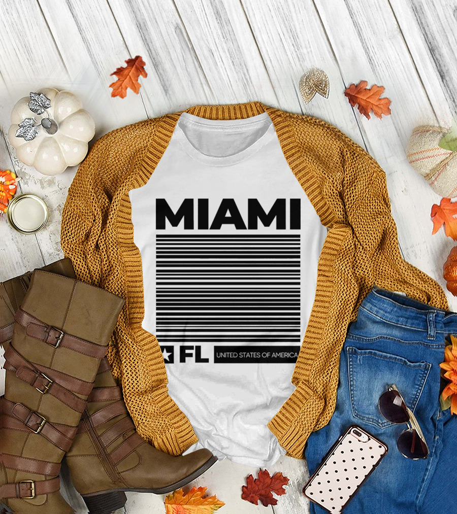 Miami FL Star Stripes United States of America T-Shirt