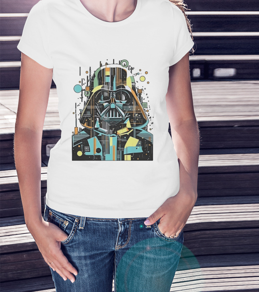 Darth Vader Geometric Circuit Abstract Tech T-Shirt