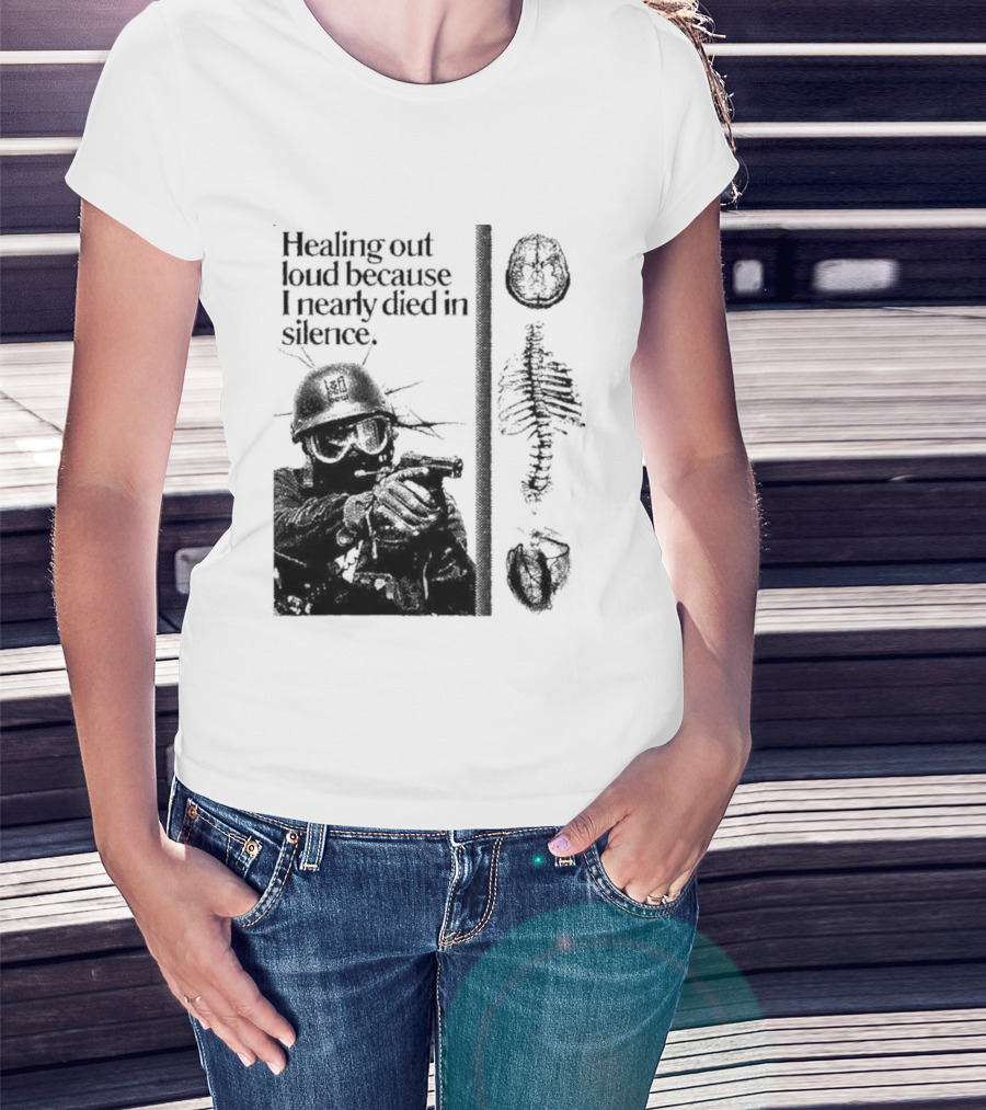 Healing Out Loud Soldier Brain Anatomy Urban Silence T-Shirt