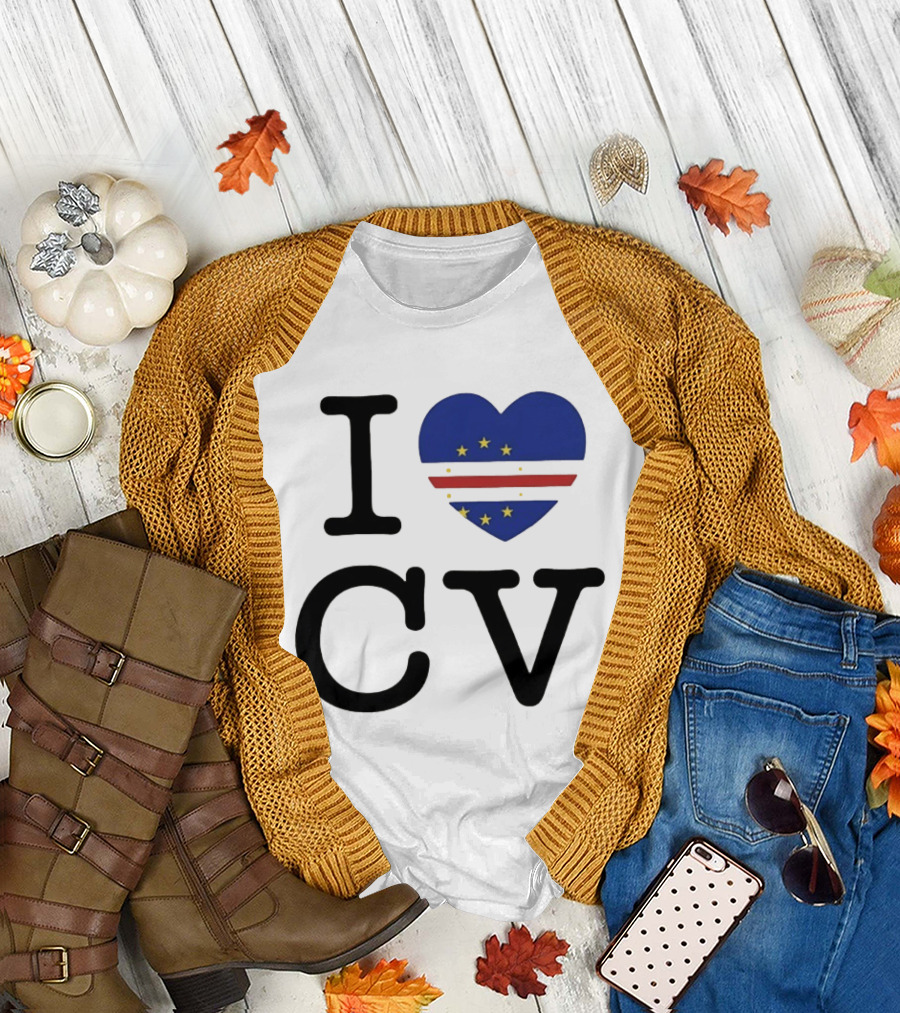 I Love Cape Verde Heart CV Flag T-Shirt