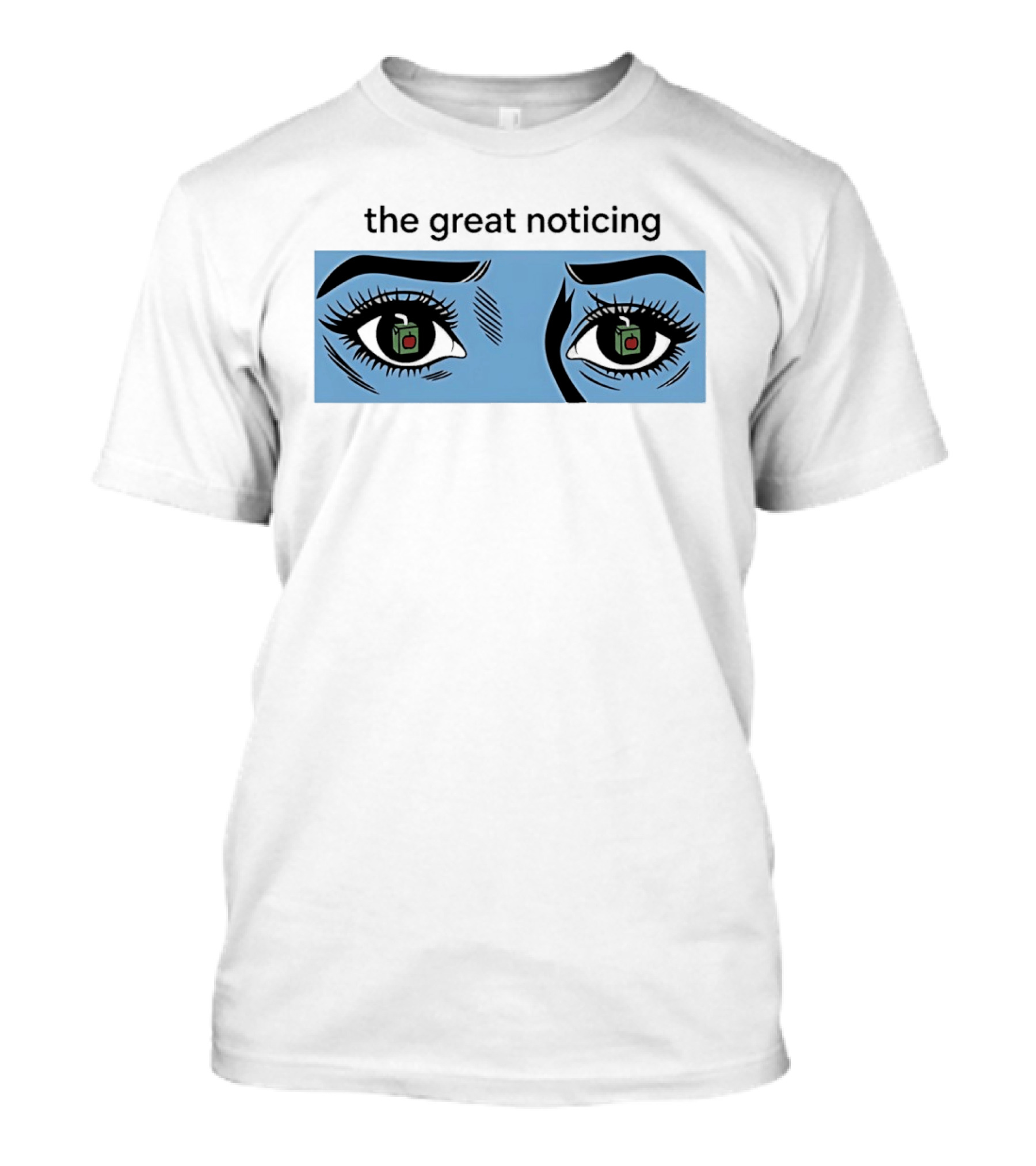 The Great Noticing Ice Blue Eyes With Apple Detail T-Shirt