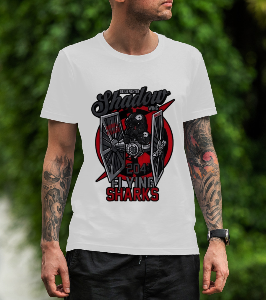 TIE Fighter Pilot Shadow Wing 204th Flying Sharks Rebel Killer Star Wars T-Shirt