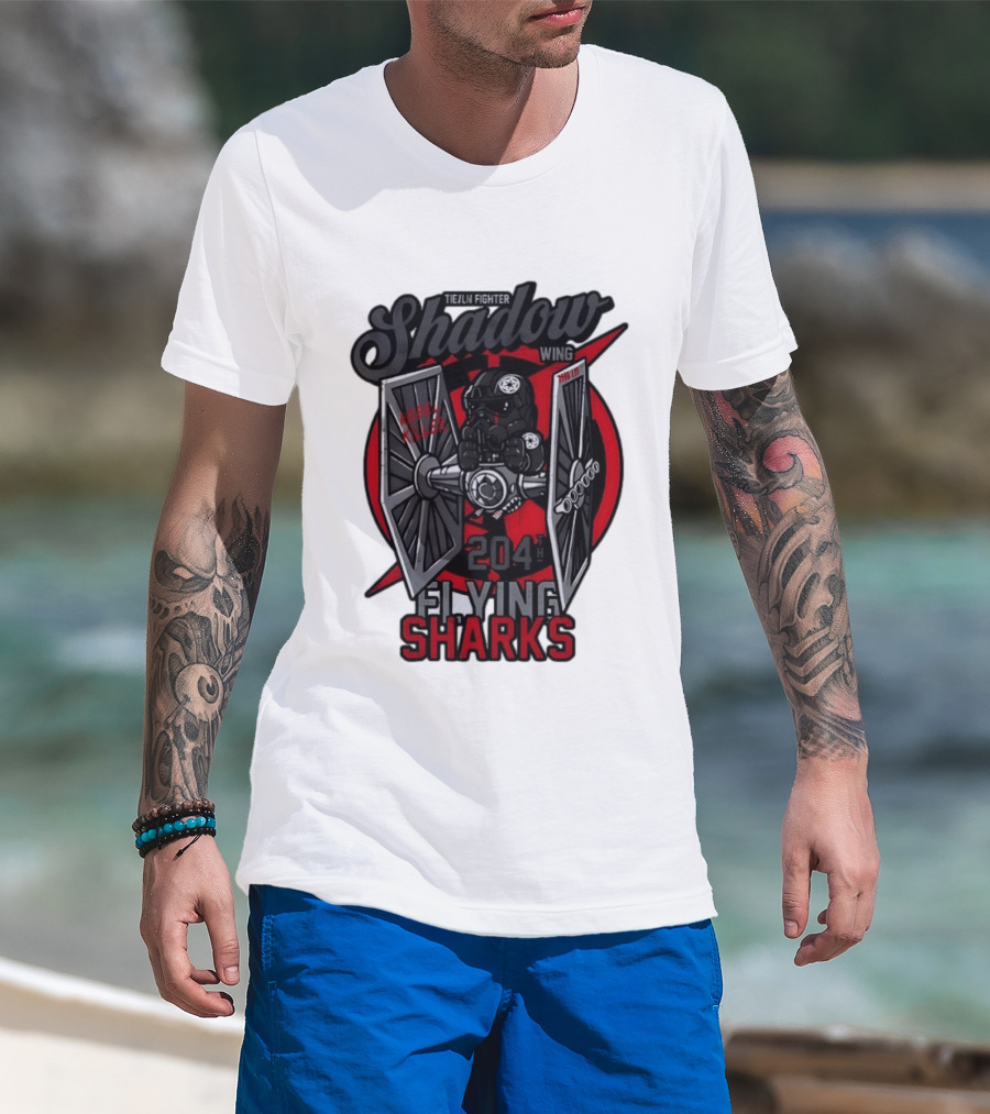 TIE Fighter Pilot Shadow Wing 204th Flying Sharks Rebel Killer Star Wars T-Shirt