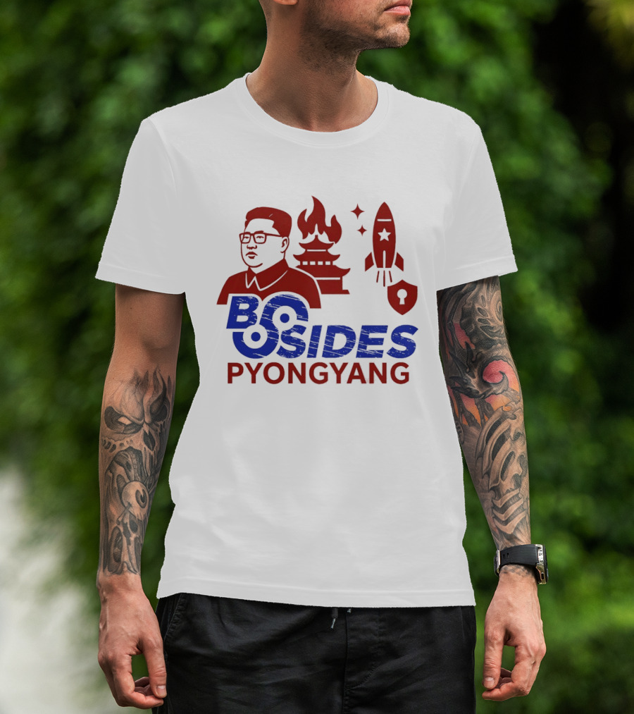 Kim Jong Un BSides Pyongyang Rocket Security Pagoda Shield Star T-Shirt