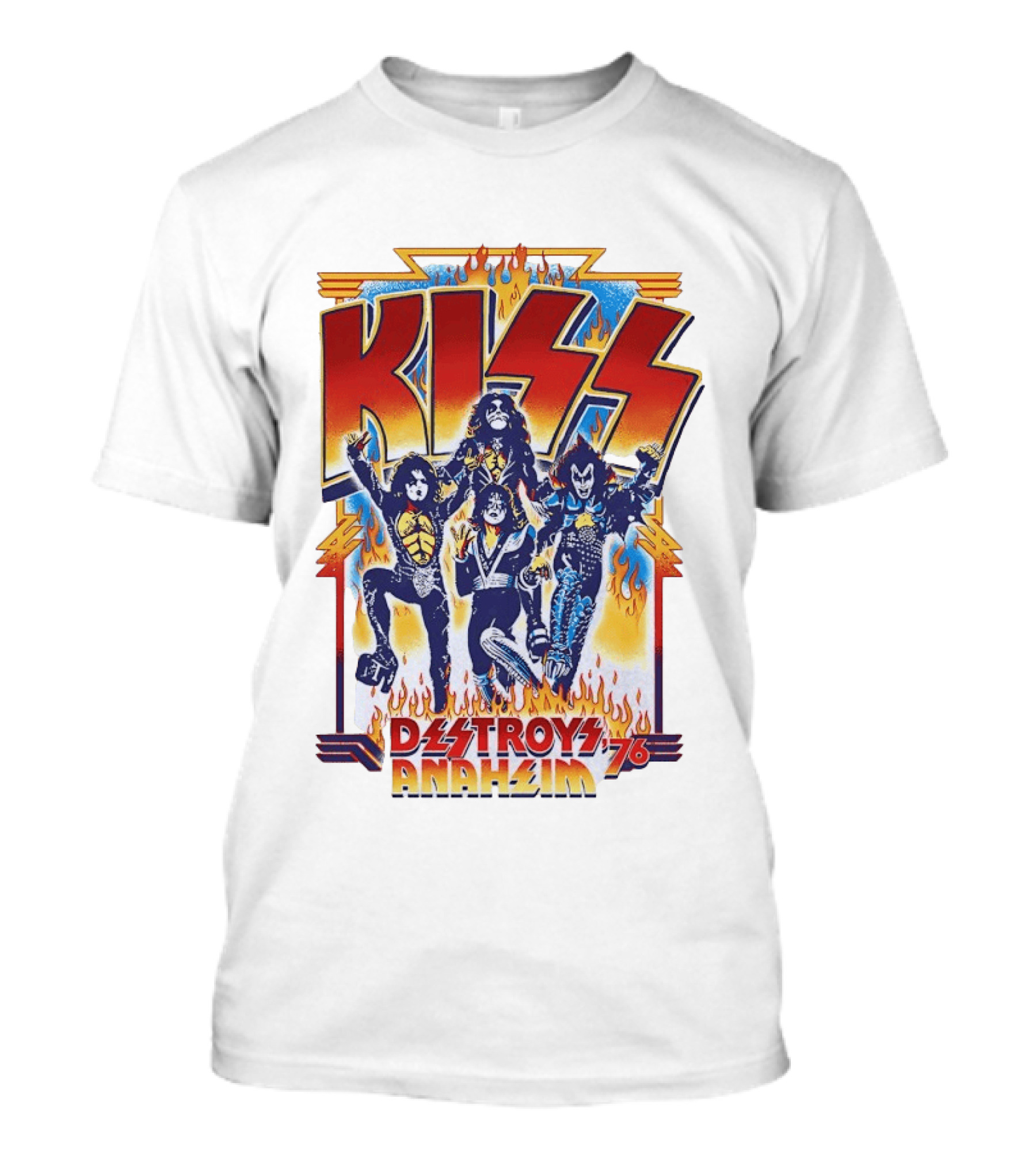 KISS Destroys Anaheim 76 Flames T-Shirt