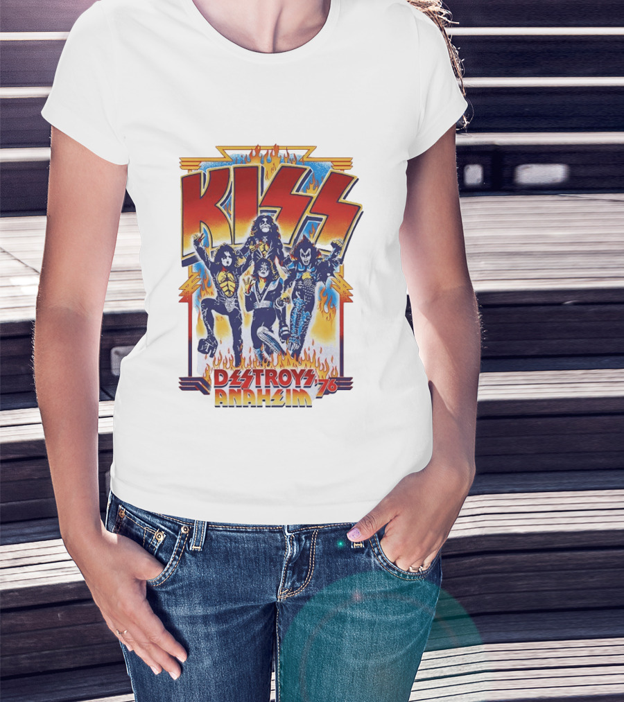KISS Destroys Anaheim 76 Flames T-Shirt