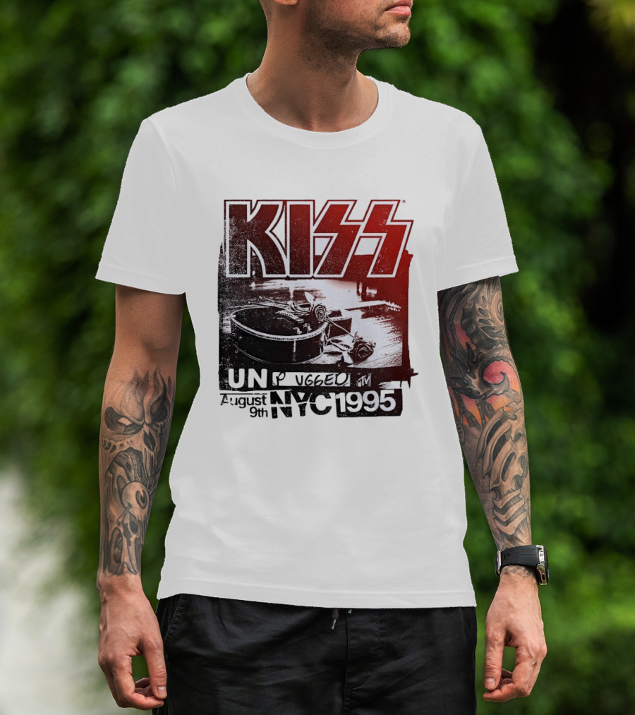 KISS Unplugged MTV August 9th 1995 NYC Guitar Roses T-Shirt