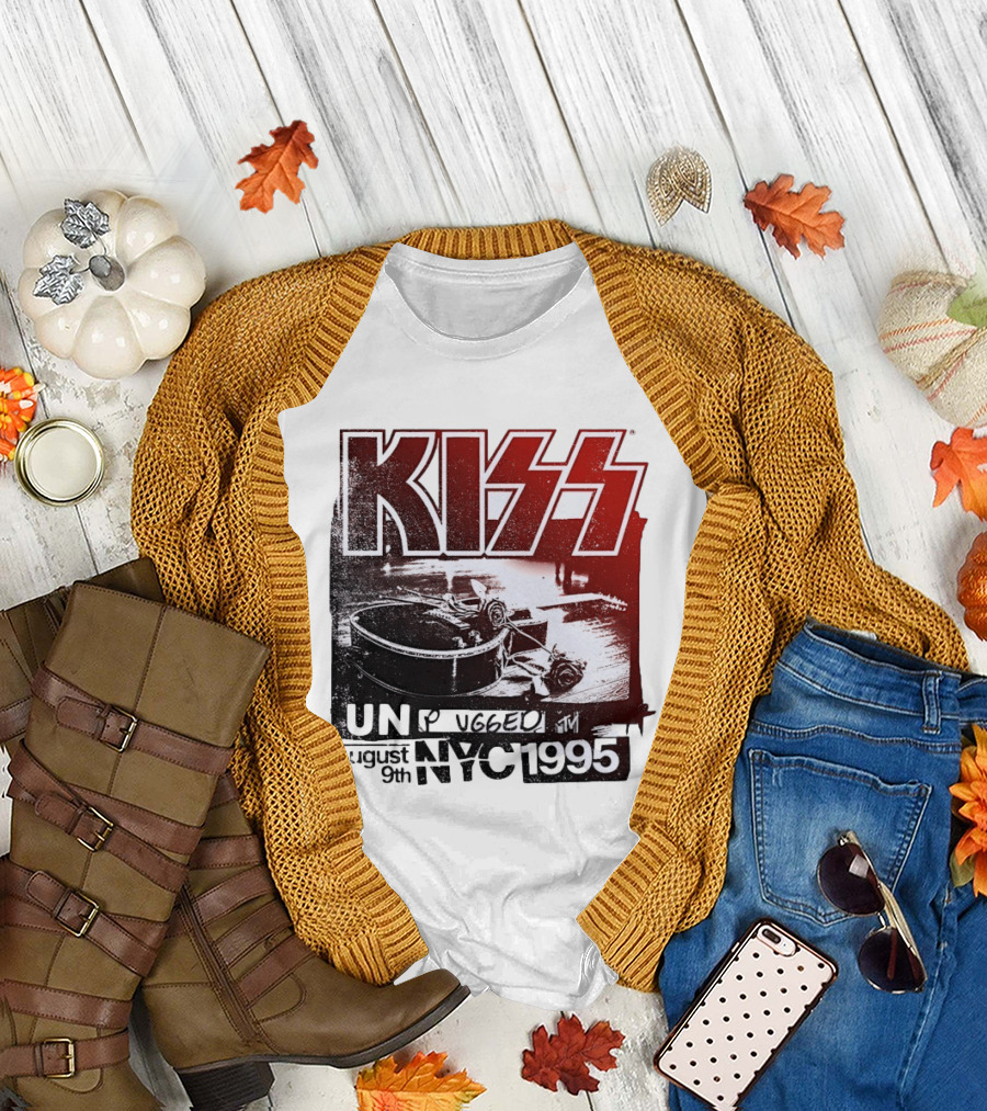 KISS Unplugged MTV August 9th 1995 NYC Guitar Roses T-Shirt