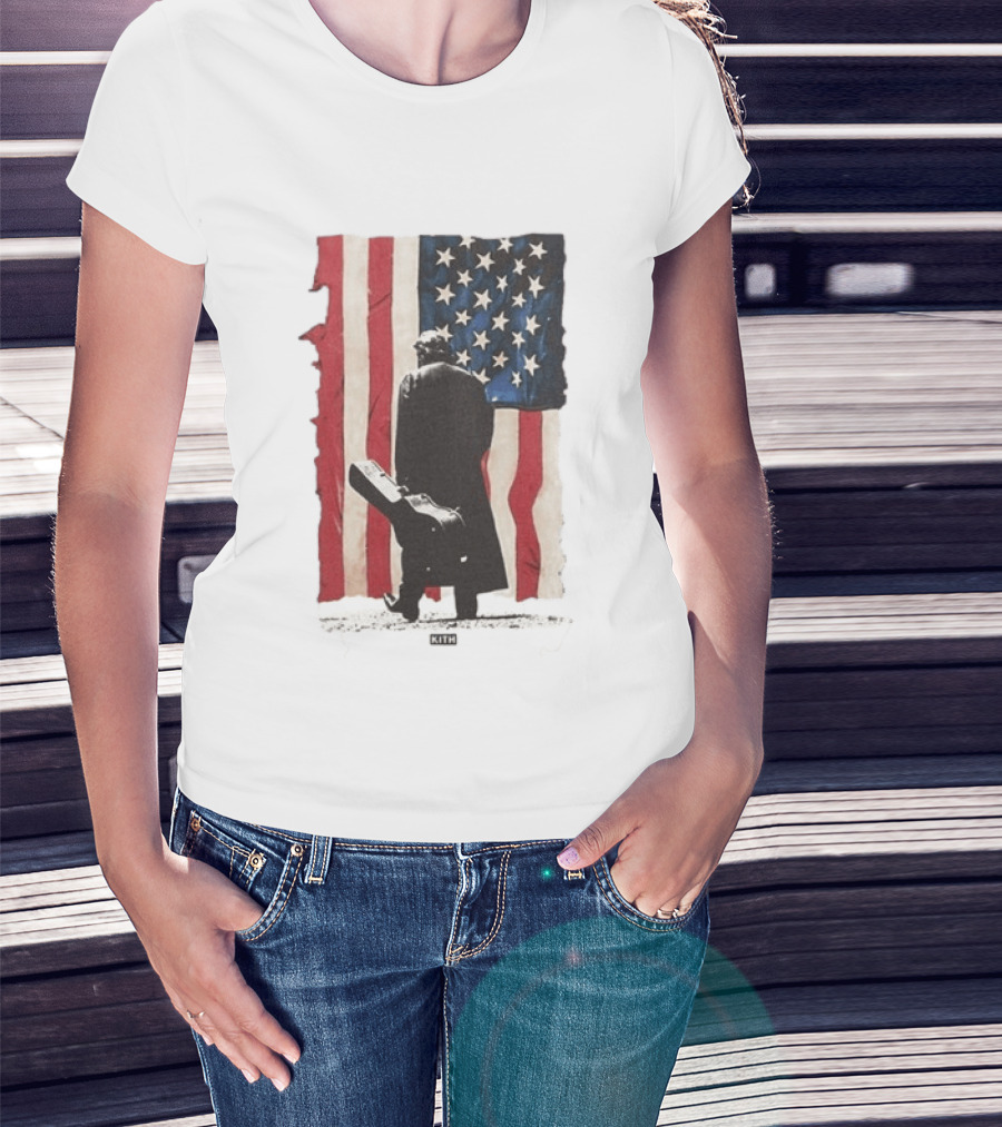 Kith Records Johnny Cash American Flag Iconic USA Collab T-Shirt