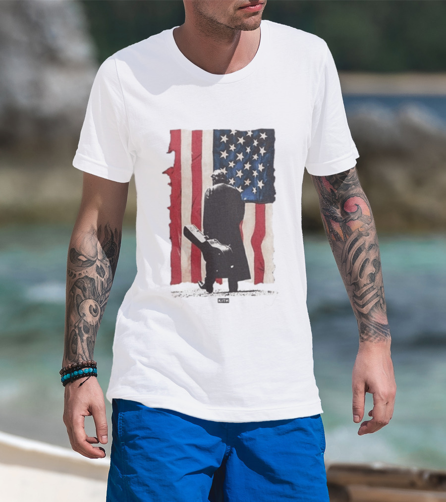 Kith Records Johnny Cash American Flag Iconic USA Collab T-Shirt