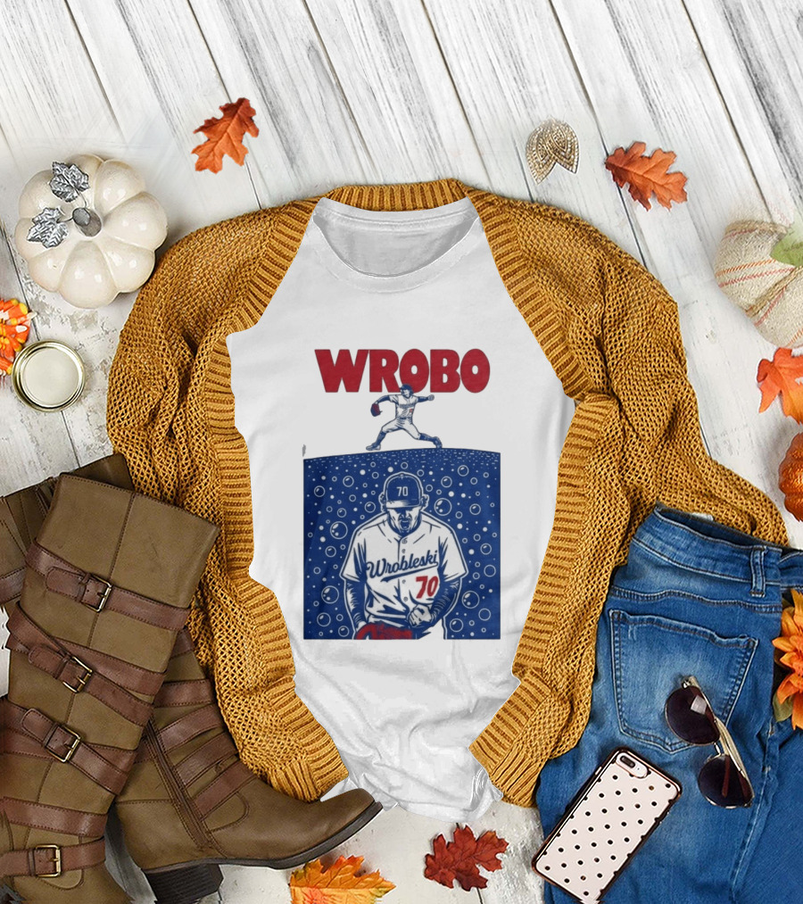 Wrobo Wrobleski 70 Baseball Pitcher Bubble T-Shirt