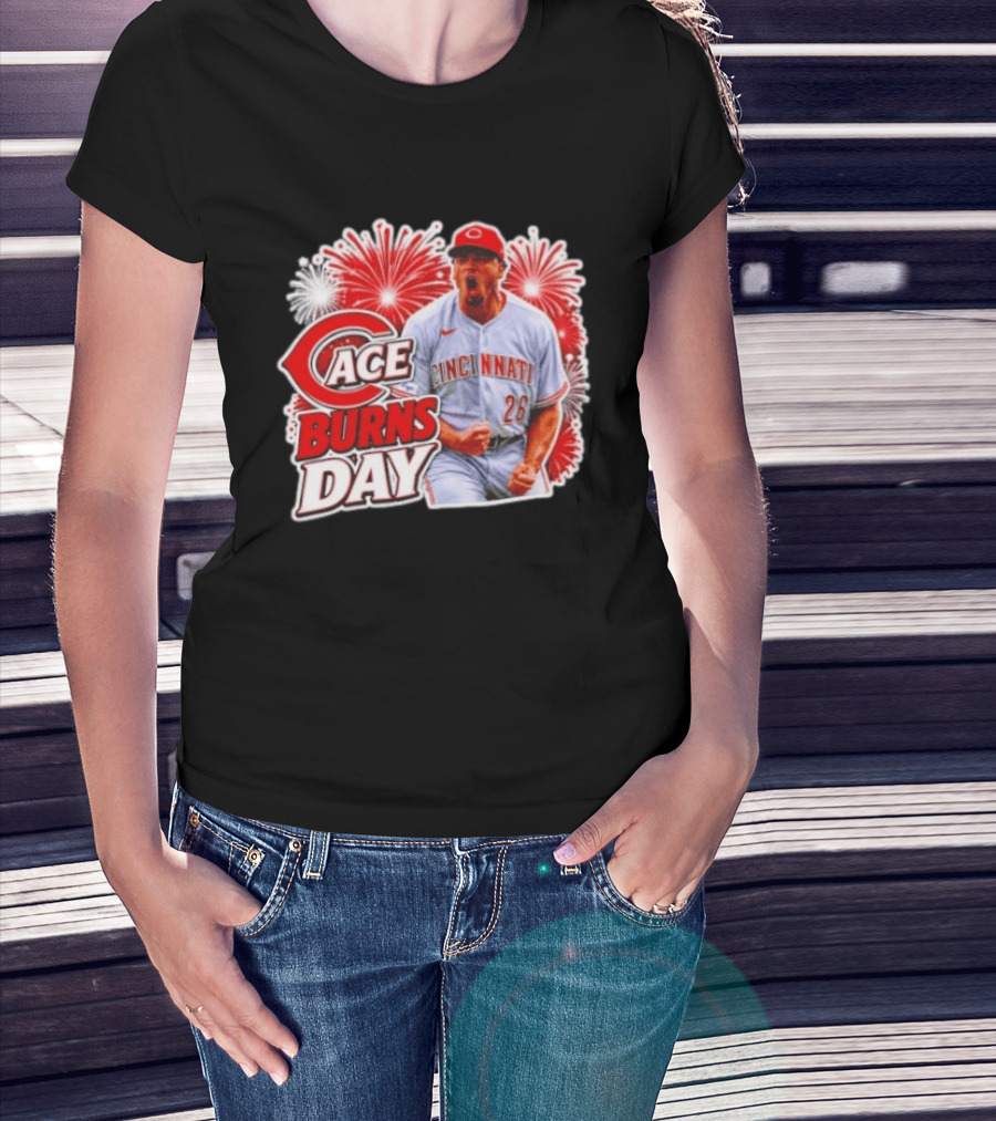 Ace Burns Day Cincinnati Reds 26 MLB Baseball Fireworks Celebration T-Shirt