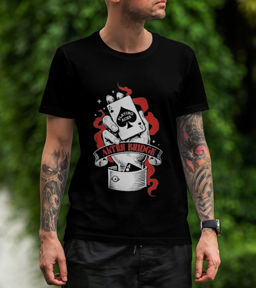 Alter Bridge Playing Aces Hand Holding Cards T-Shirt
