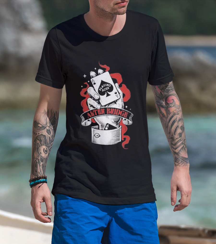 Alter Bridge Playing Aces Hand Holding Cards T-Shirt