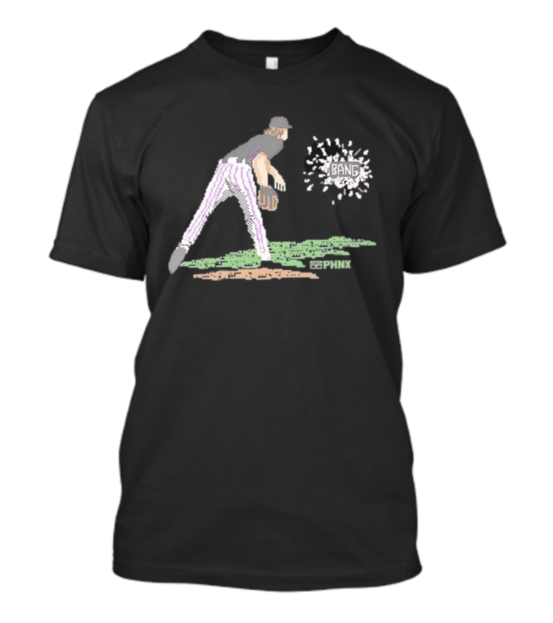 Bang Colorado Rockies 16 Bit Baseball Pitcher WC Spleek T-Shirt