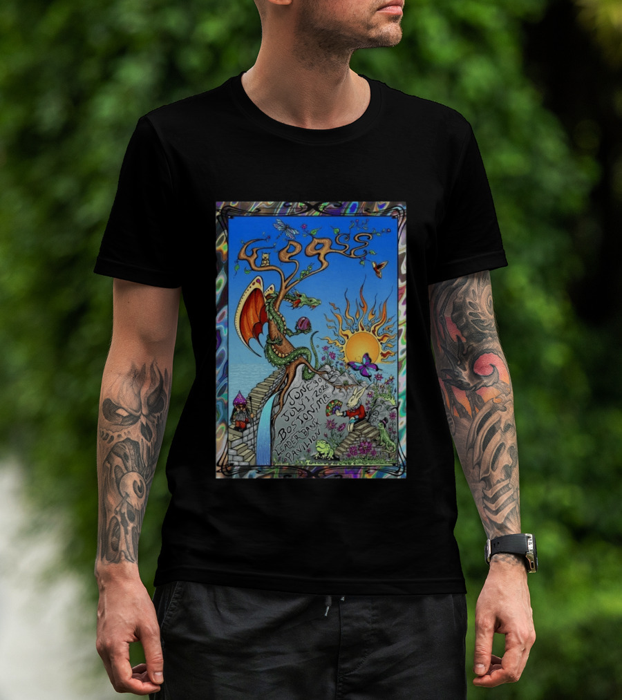 GOOSE June 30 July 1 2026 Boston MA Leader Bank Pavilion Tour Dragon And Sunburst T-Shirt