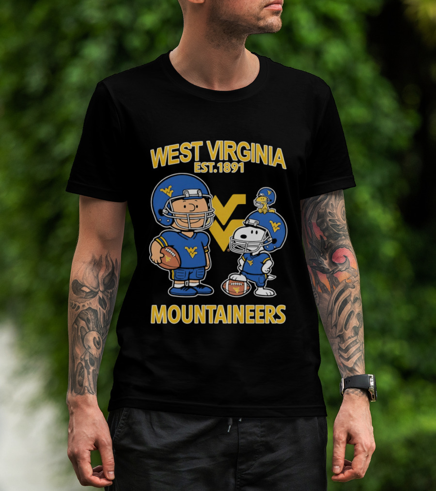 West Virginia Mountaineers Est 1891 Peanuts Charlie Brown Snoopy NCAA T-Shirt