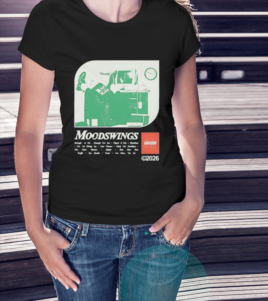 MOODSWINGS Graham 2023 Man Resting Legs On Desk Computer T-Shirt