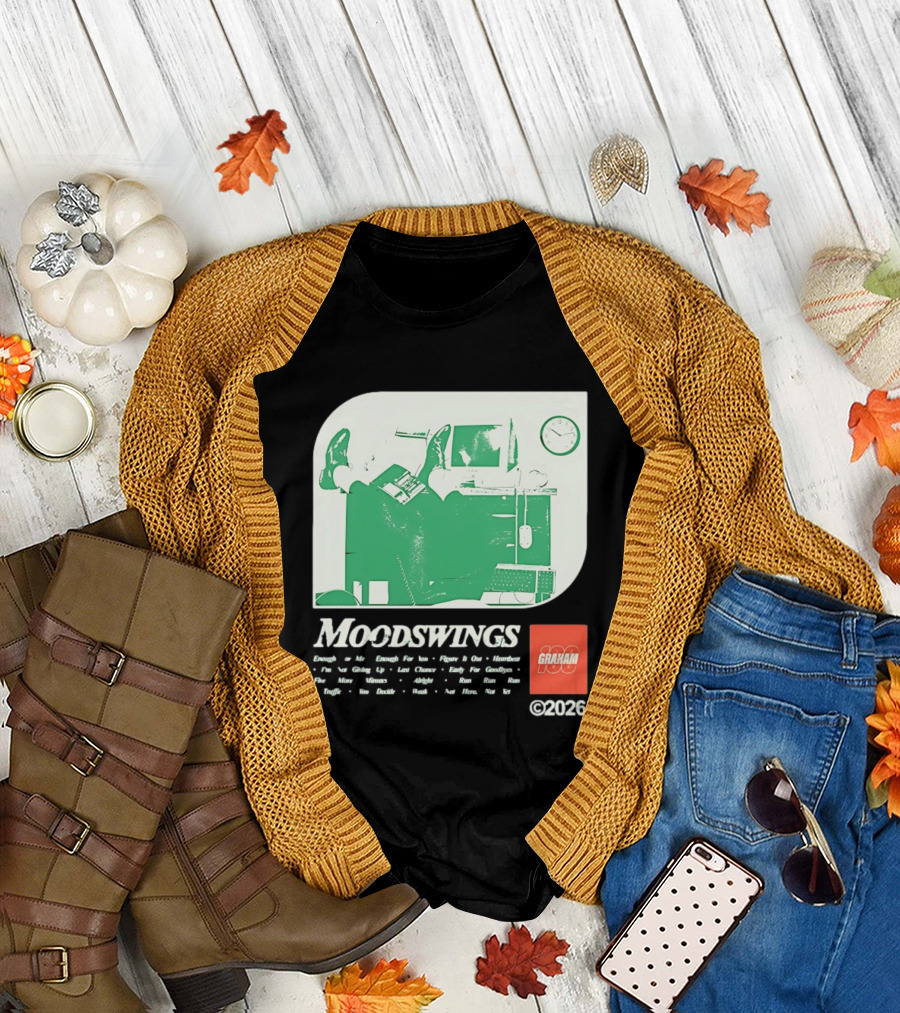MOODSWINGS Graham 2023 Man Resting Legs on Desk Computer T-Shirt