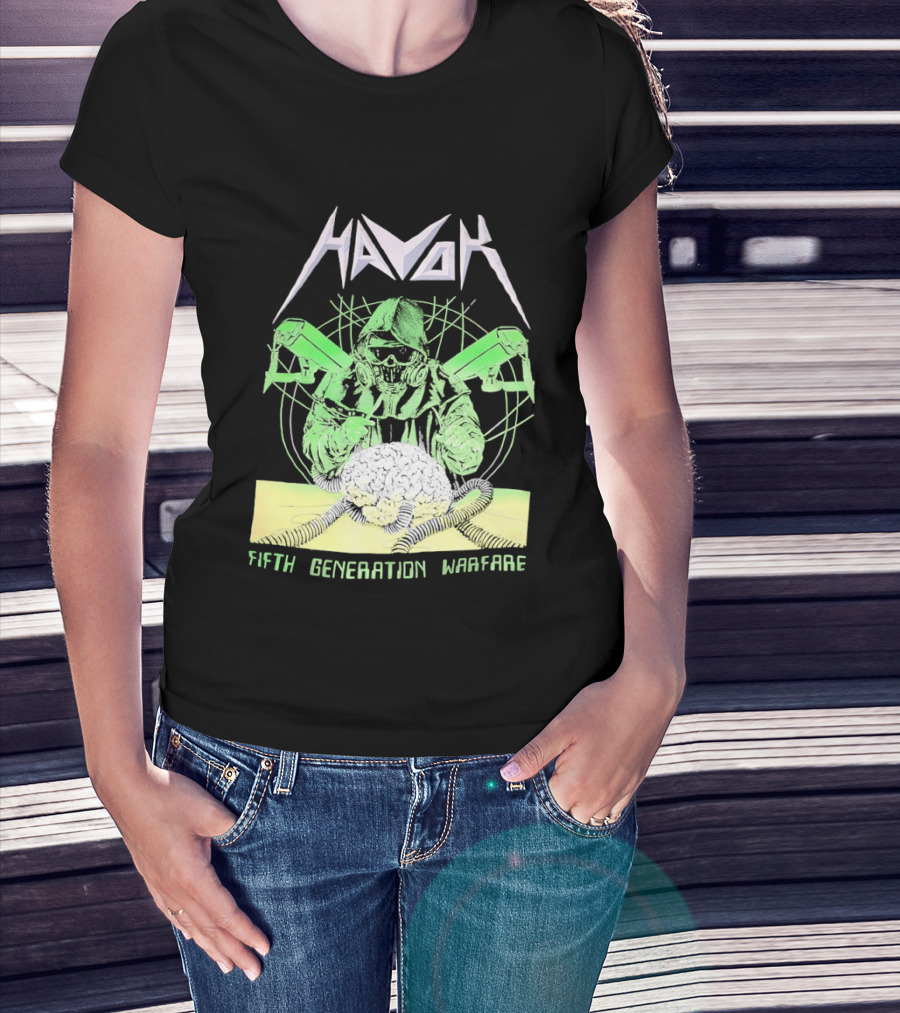 Havok Fifth Generation Warfare Mask Guns Skull T-Shirt