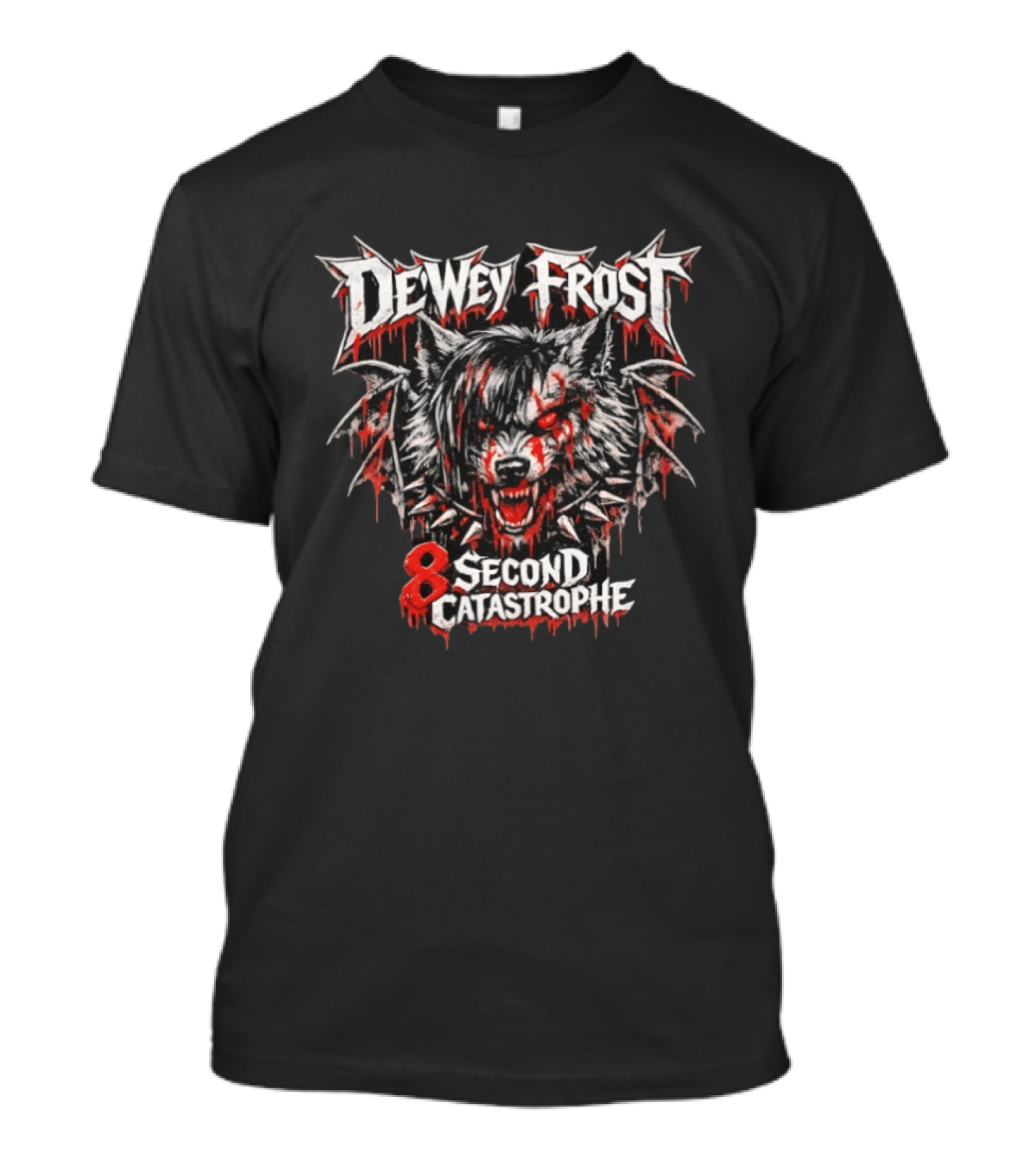 Dewey Frost 8 Second Catastrophe Heavy Metal Wolf T-Shirt