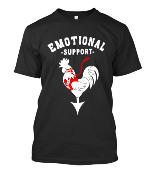 Emotional Support Service Rooster Chicken T-Shirt