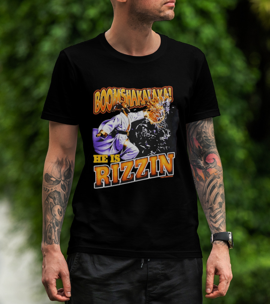 Boomshakalaka He Is Rizzin Jesus Easter Basketball Dunk T-Shirt