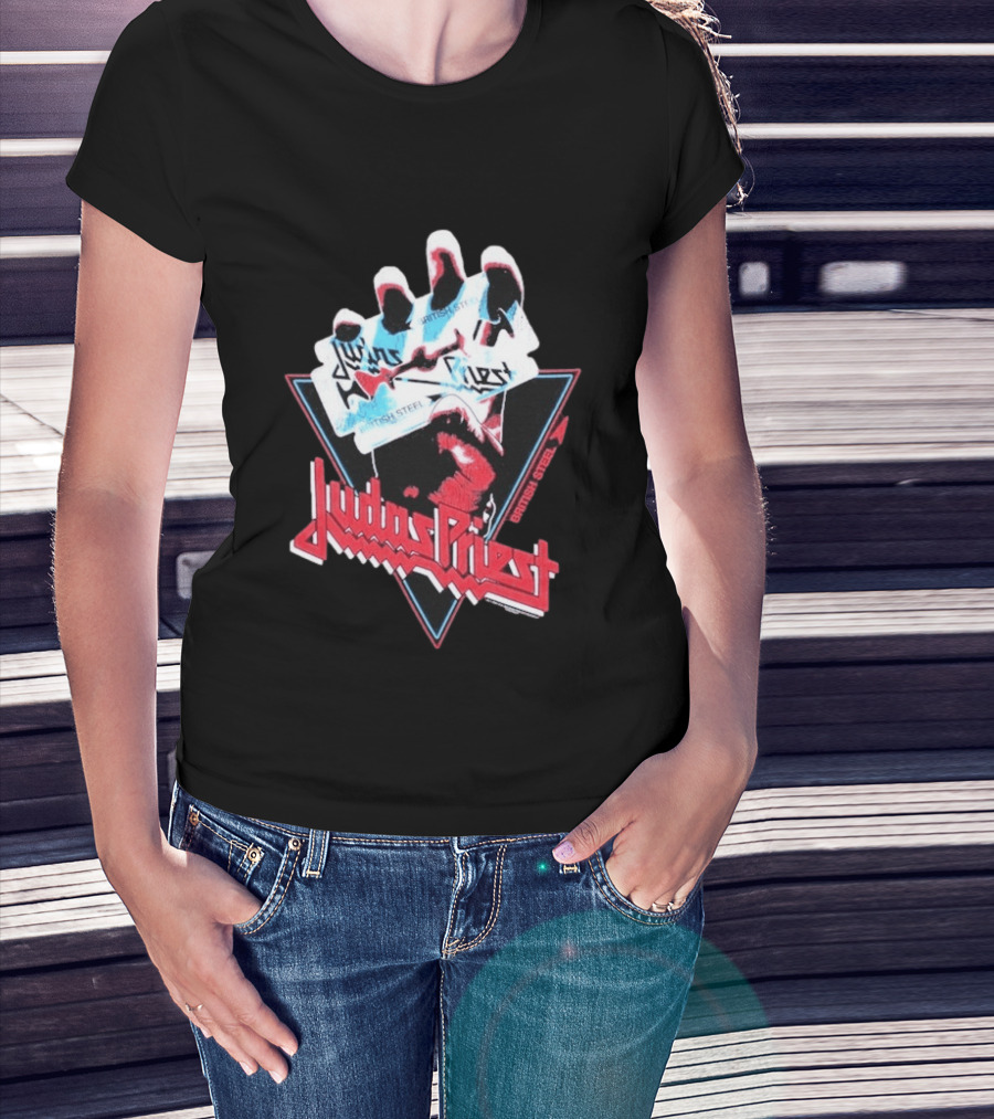 Judas Priest British Steel Hand Triangle Classic Rock T-Shirt