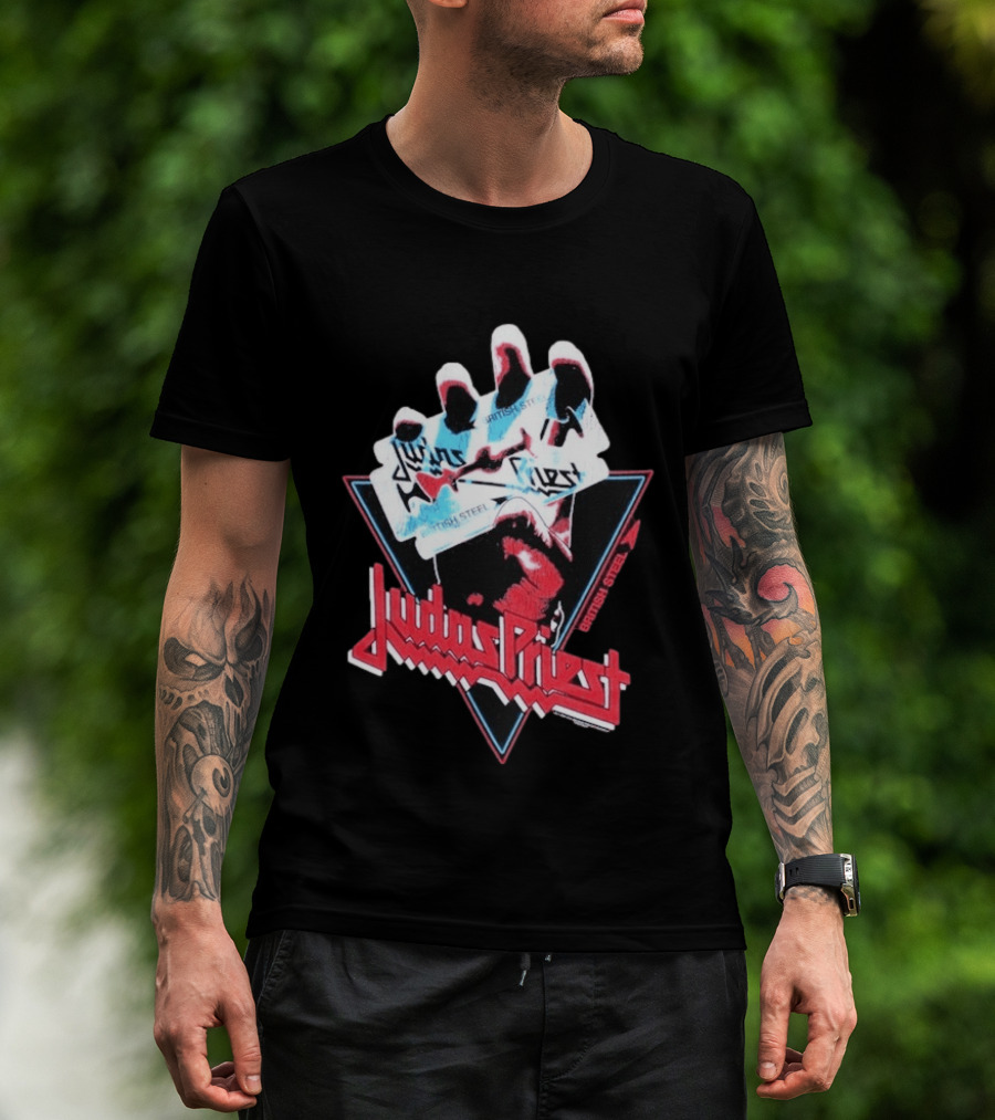 Judas Priest British Steel Hand Triangle Classic Rock T-Shirt