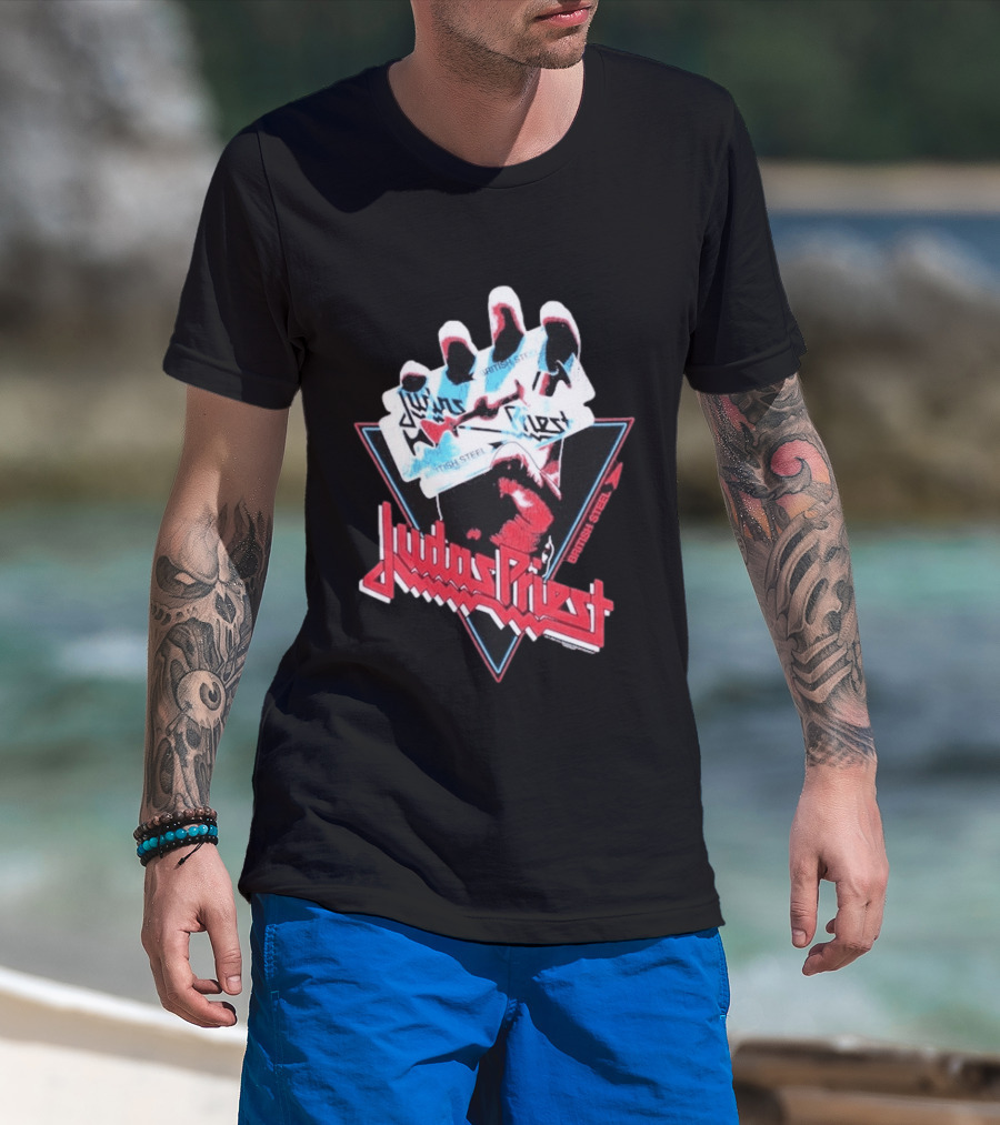 Judas Priest British Steel Hand Triangle Classic Rock T-Shirt