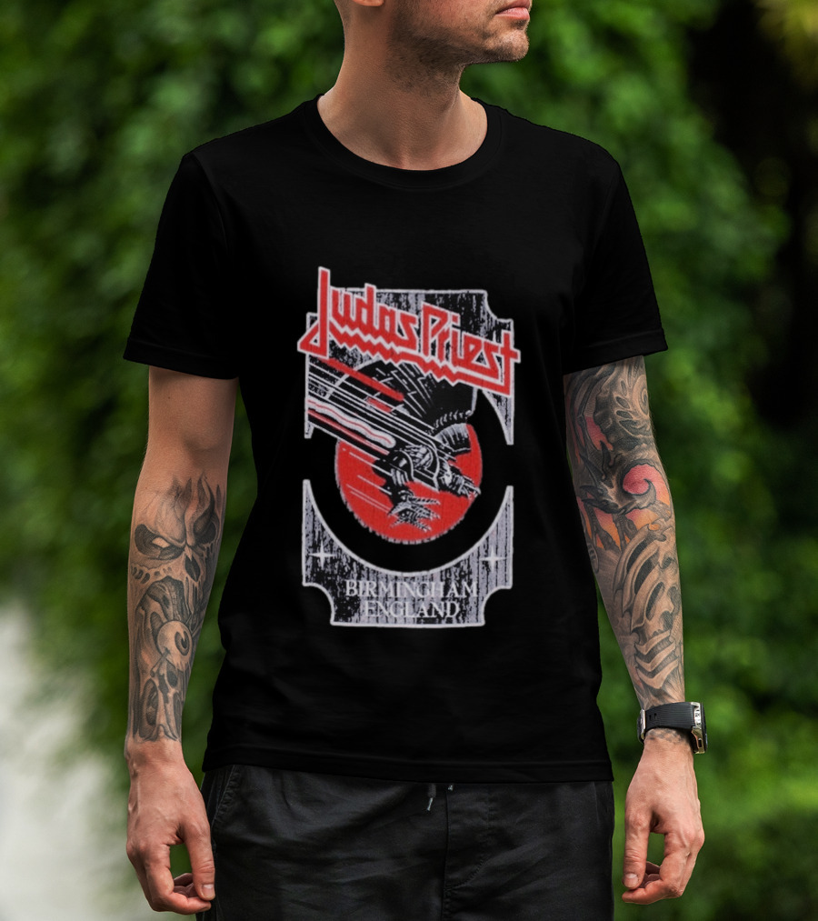 Judas Priest Birmingham England Silver Red Vengeance T-Shirt
