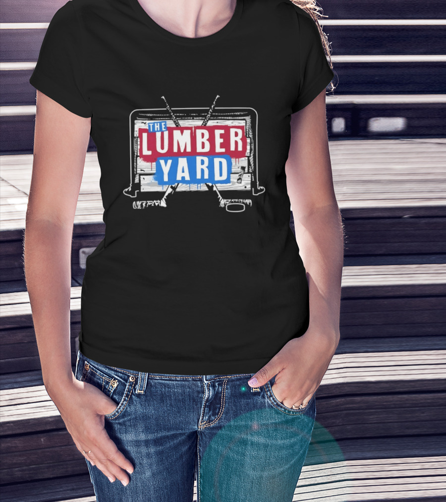 The Lumber Yard DNVR Hockey Sports Logo Hockey Rink Sticks T-Shirt