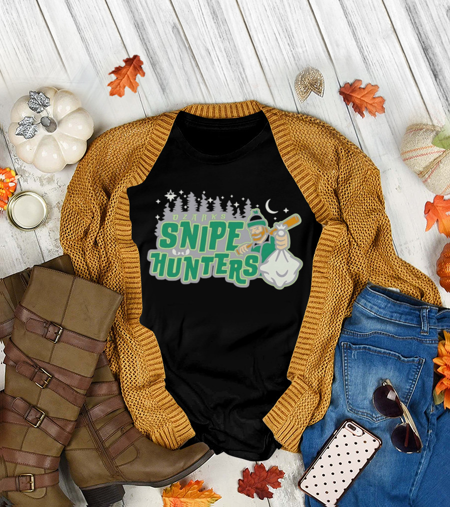 Ozarks Snipe Hunters Forest Adventure Moon And Snowflakes T-Shirt