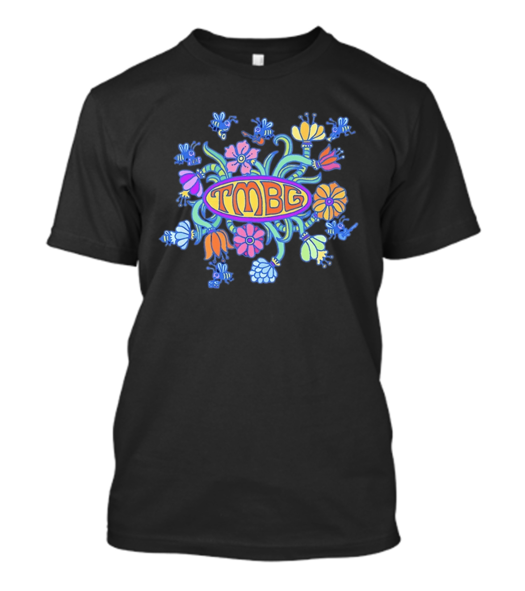 TMBG They Might Be Giants Band Floral Bees Flowers Oval T-Shirt