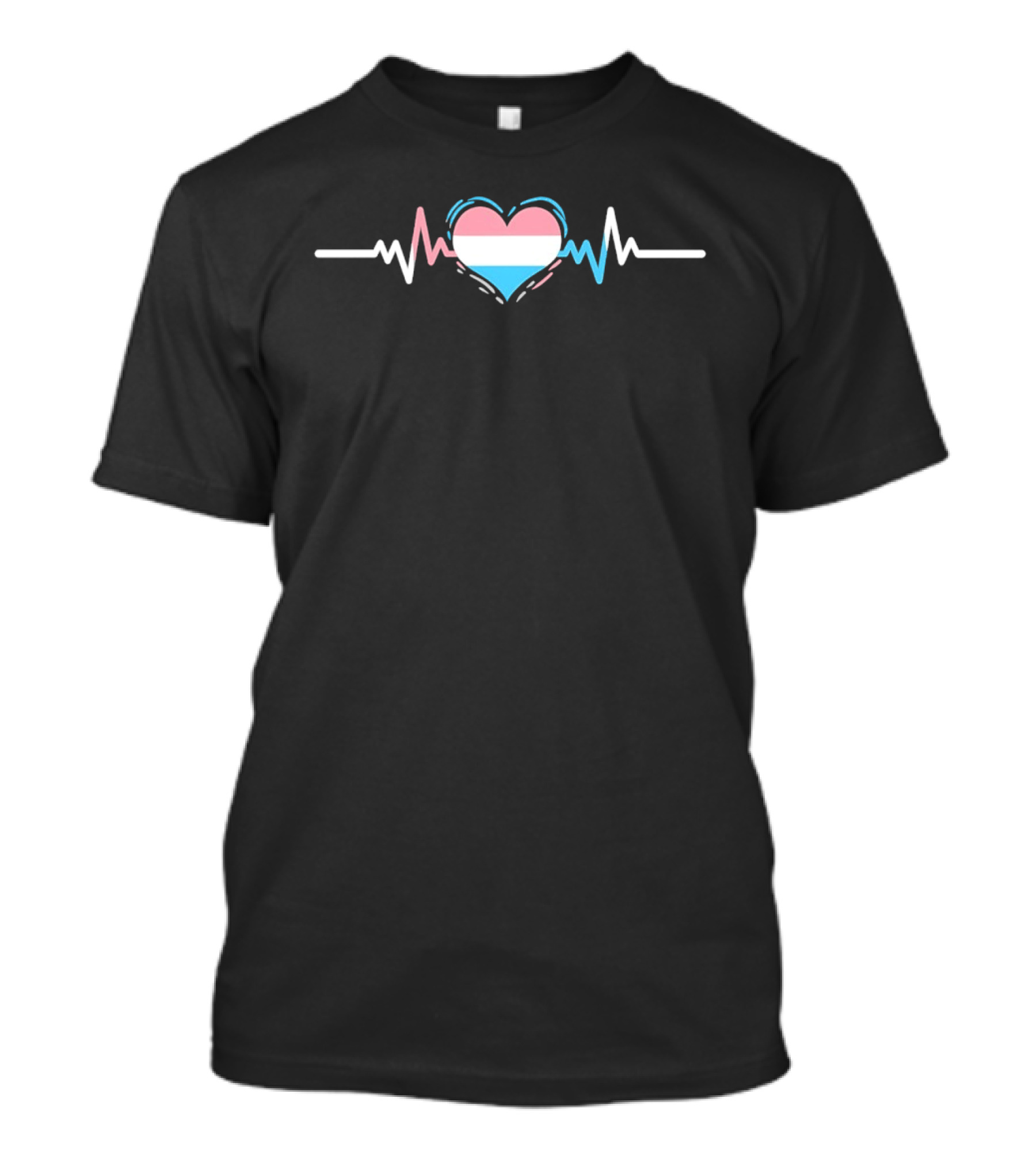 Transgender Pride Flag Heartbeat Line Symbolizing Love And Identity T-Shirt